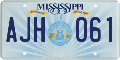 MS license plate AJH061