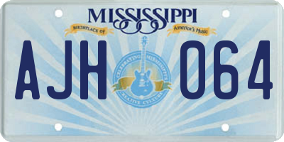 MS license plate AJH064