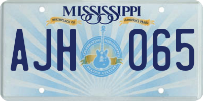 MS license plate AJH065
