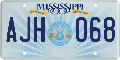 MS license plate AJH068