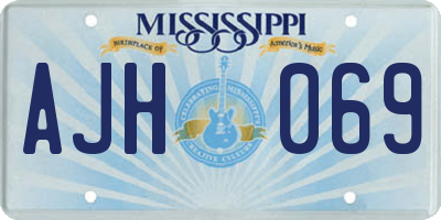 MS license plate AJH069