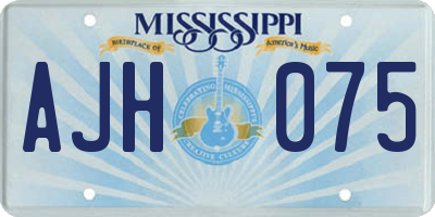 MS license plate AJH075
