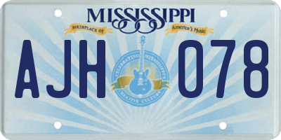 MS license plate AJH078