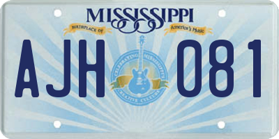 MS license plate AJH081