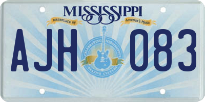 MS license plate AJH083