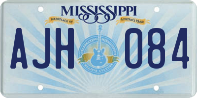 MS license plate AJH084