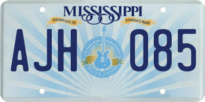 MS license plate AJH085