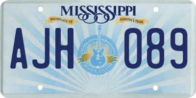 MS license plate AJH089