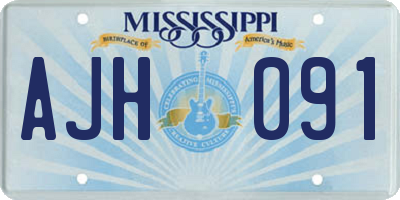 MS license plate AJH091