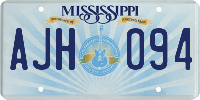 MS license plate AJH094