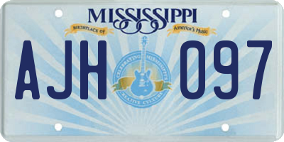 MS license plate AJH097