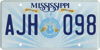 MS license plate AJH098