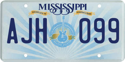 MS license plate AJH099