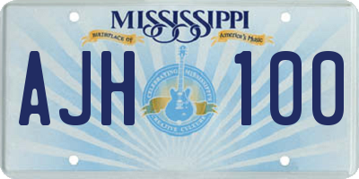 MS license plate AJH100