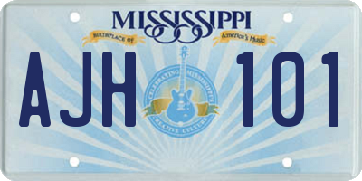 MS license plate AJH101