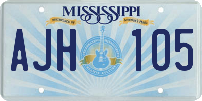 MS license plate AJH105