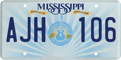 MS license plate AJH106