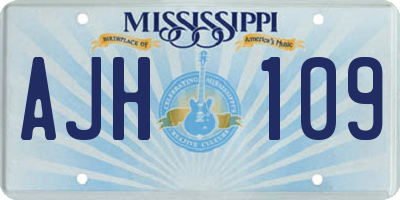 MS license plate AJH109