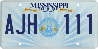 MS license plate AJH111