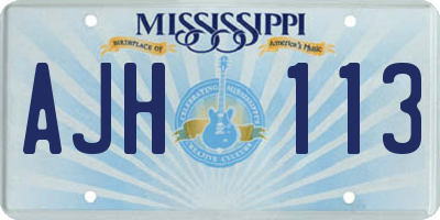MS license plate AJH113