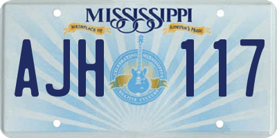 MS license plate AJH117
