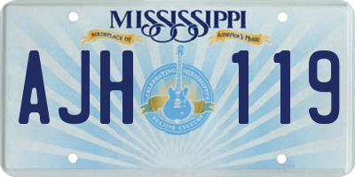 MS license plate AJH119