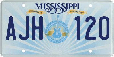 MS license plate AJH120