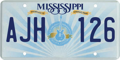 MS license plate AJH126