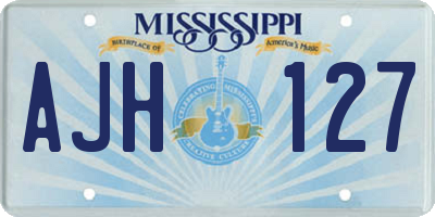 MS license plate AJH127