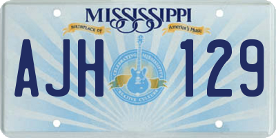 MS license plate AJH129