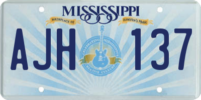 MS license plate AJH137