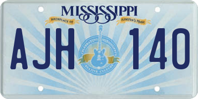 MS license plate AJH140