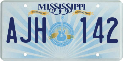 MS license plate AJH142