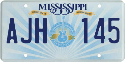 MS license plate AJH145