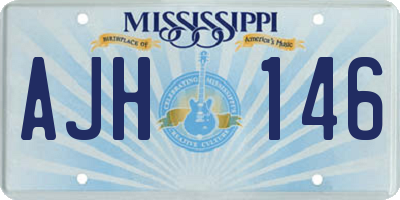 MS license plate AJH146
