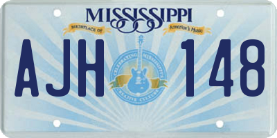 MS license plate AJH148