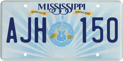 MS license plate AJH150