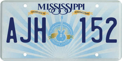 MS license plate AJH152