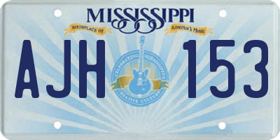 MS license plate AJH153