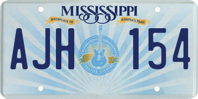 MS license plate AJH154