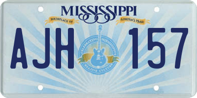 MS license plate AJH157