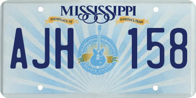 MS license plate AJH158