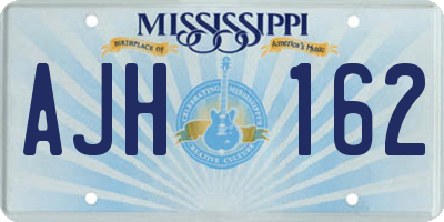 MS license plate AJH162