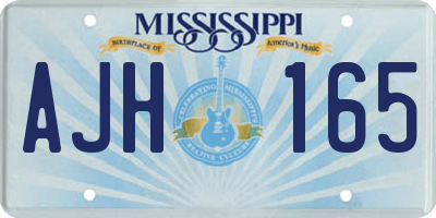 MS license plate AJH165