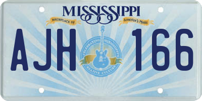 MS license plate AJH166
