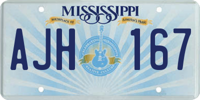 MS license plate AJH167