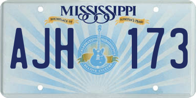 MS license plate AJH173