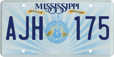 MS license plate AJH175