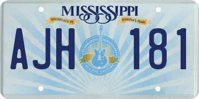 MS license plate AJH181