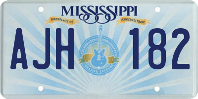 MS license plate AJH182
